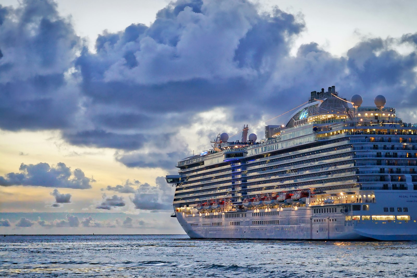 Commercial ship at sea